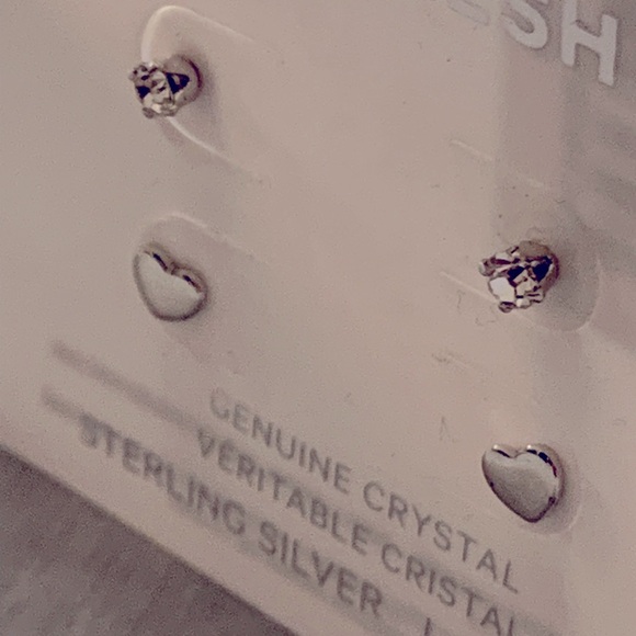Sterling Silver & Genuine Crystal Earrings - Picture 2 of 2